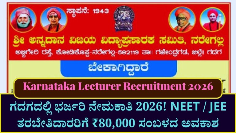 Karnataka Lecturer Recruitment 2026