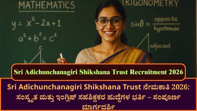 Sri Adichunchanagiri Shikshana Trust Recruitment 2026
