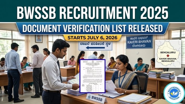 BWSSB Recruitment 2025 Document Verification List Released