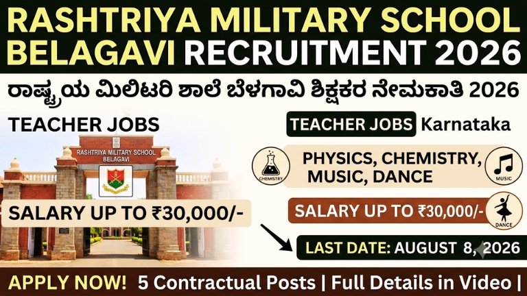 Rashtriya Military School Belagavi Recruitment 2026