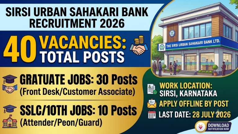 Sirsi Urban Sahakari Bank Recruitment 2026