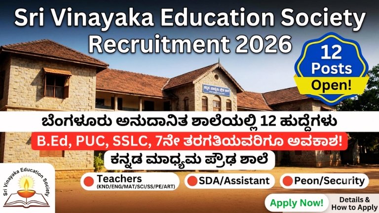 Sri Vinayaka Education Society Recruitment 2026